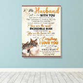 夫への妻からのパーソナライズされたポスター キャンバスプリント (インサイチュ (ウッドフロア))
