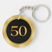 夫への安価な50周年記念品 キーホルダー (裏面)