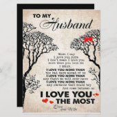 夫への愛の名言ギフトアイデア、夫の誕生日 メニュー (正面/裏面)