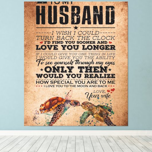 夫への愛の名言 ギフトアイデア, 夫の誕生日 キャンバスプリント (インサイチュ (ウッドフロア))