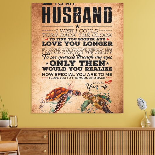 夫への愛の名言 ギフトアイデア, 夫の誕生日 キャンバスプリント (インサイチュ (リビング))