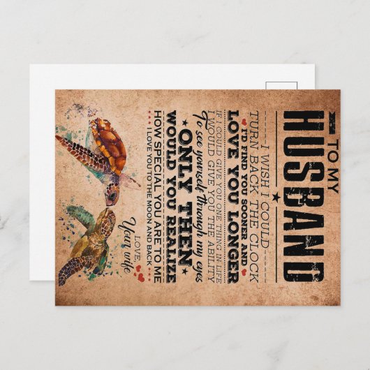 夫への愛の名言 ギフトアイデア、夫の誕生日 ポストカード (正面/裏面)