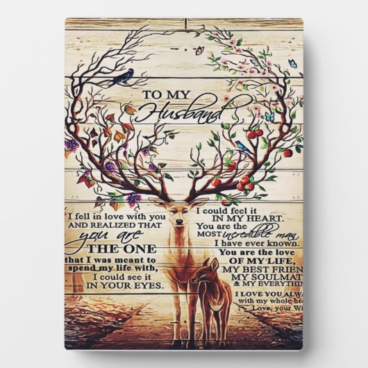 夫への手紙の装飾 |夫への贈り物 フォトプラーク (正面)