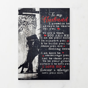 夫への手紙ギフト   夫へのキュートなプレゼント  三つ折り案内状