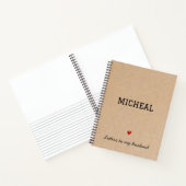 夫への手紙パーソナライズされたMemory Journal ノートブック (内部)