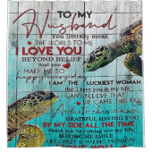 夫への手紙ラブ引用文 シャワーカーテン (正面)