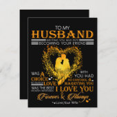 夫への手紙、夫への愛のプレゼント サンキューカード (正面/裏面)