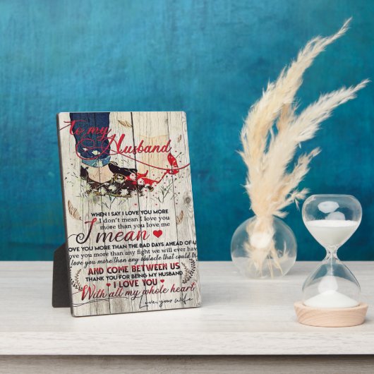 夫への手紙 |愛の引用文を夫に フォトプラーク (側面)