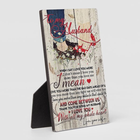 夫への手紙 |愛の引用文を夫に フォトプラーク (側面)