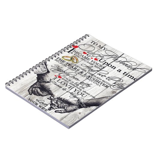 夫への手紙、愛の引用文ギフト ノートブック (左側)