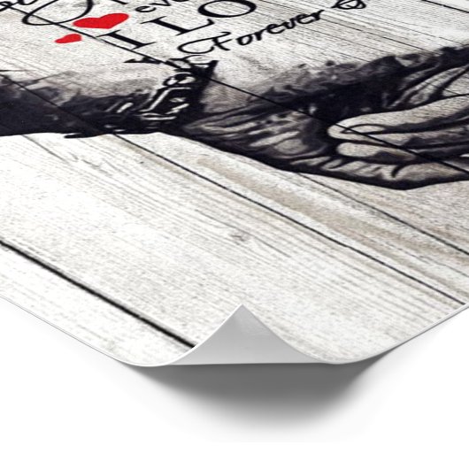 夫への手紙、愛の引用文ギフト ポスター (角)