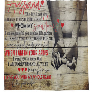 夫への手紙、愛の引用文 シャワーカーテン