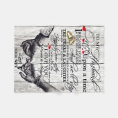 夫への手紙、愛の引用文 フリースブランケット (正面(横))