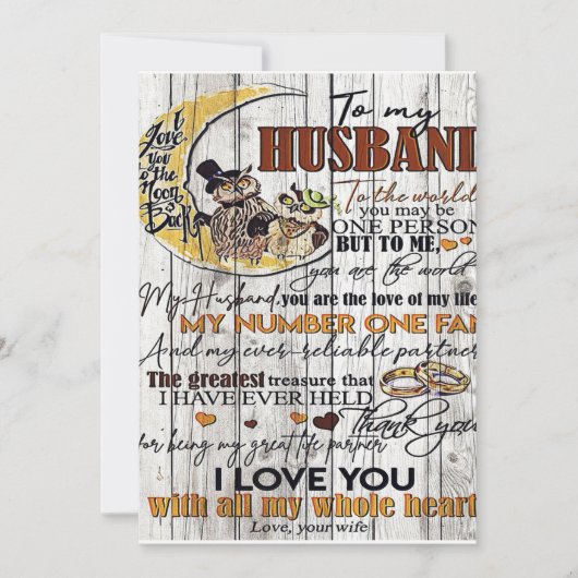 夫への手紙、愛引用文手紙 シーズンカード (正面)