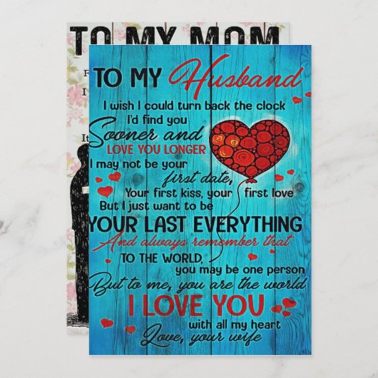 夫への手紙 |私の夫の贈り物に素敵 シーズンカード (正面/裏面)