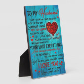 夫への手紙 |私の夫の贈り物に素敵 フォトプラーク (側面)