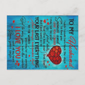 夫への手紙 |私の夫の贈り物に素敵 ポストカード (正面)