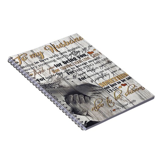 夫への手紙、素敵な引用文ギフト ノートブック (右側)