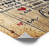 夫への手紙、素敵な引用文ギフト ポスター (角)