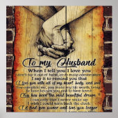 夫への手紙、素敵な引用文ギフト ポスター (正面)