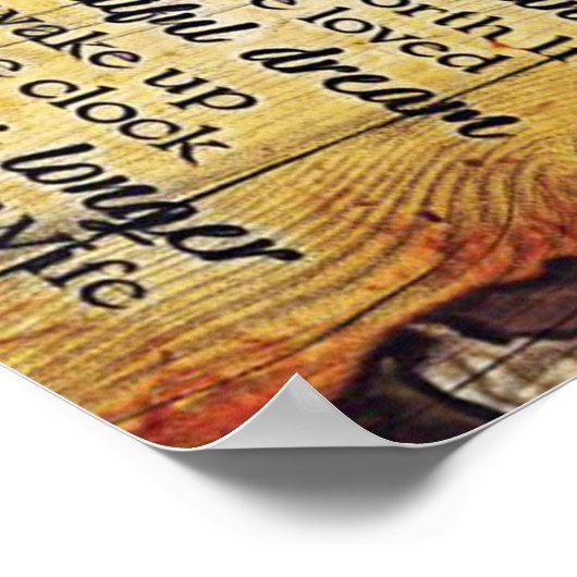 夫への手紙、素敵な引用文ギフト ポスター (角)