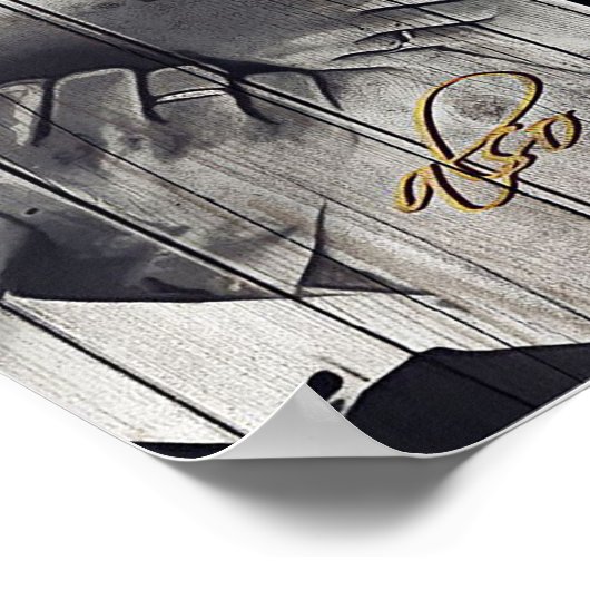 夫への手紙、素敵な引用文ギフト ポスター (角)