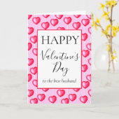 夫への最高のハッピーバレンタインデーハート カード (黄色い花)