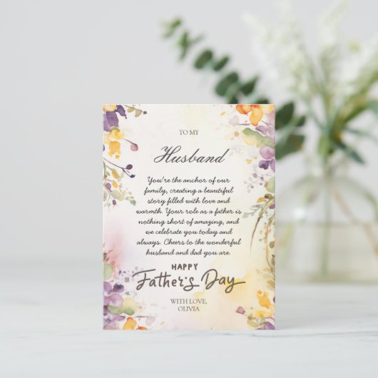 夫への父の日のカード 妻からの愛 シーズンポストカード (スタンド正面)