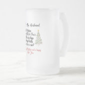 夫への聖降誕祭お目出し曇りガラスビール フロストグラスビールジョッキ (正面右)