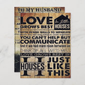 夫への贈り物 |パーソナライズされた文字 招待状 (正面/裏面)