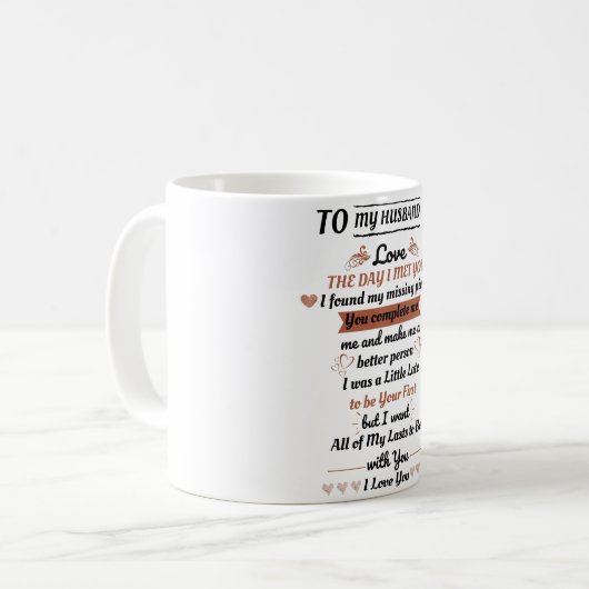 夫への贈り物-私が会った日を愛 コーヒーマグカップ (正面左)