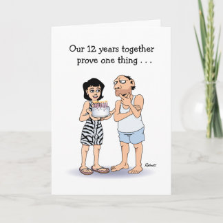 夫への面白い結婚12周年記念カード カード