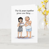 夫への面白い結婚12周年記念カード カード (黄色い花)