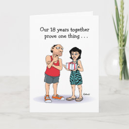 夫への面白い結婚18周年記念カード カード