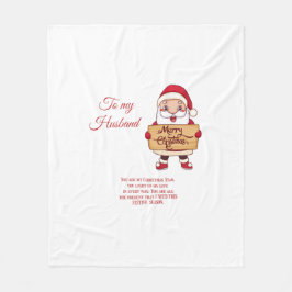 夫へ メリークリスマス フリースブランケット