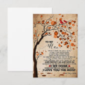 夫へ 私の家が見える 出欠カード (正面/裏面)