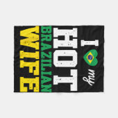 夫よ 私は大好きよ  ブラジル人の美人妻 結婚式当日B フリースブランケット (正面(横))