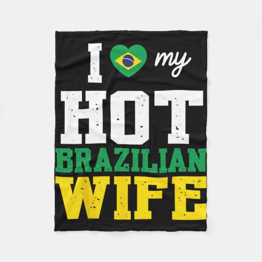 夫よ 私は大好きよ  ブラジル人の美人妻 結婚式当日B フリースブランケット (正面)