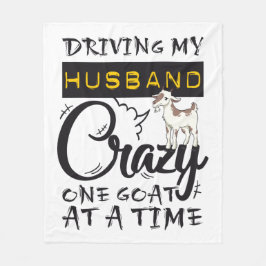 夫を一度熱狂するに1頭のヤギに追い込む フリースブランケット