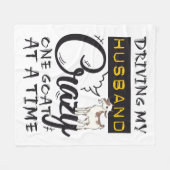 夫を一度熱狂するに1頭のヤギに追い込む フリースブランケット (正面(横))