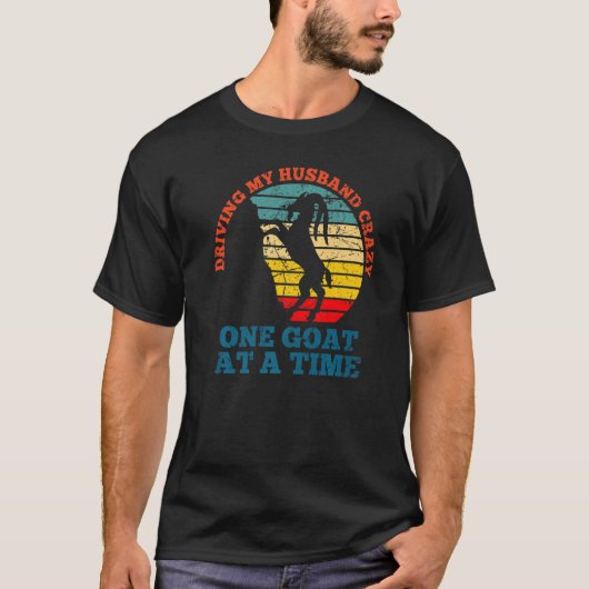 夫を一度熱狂するに1頭のヤギに追い込む – ヤギ Tシャツ (正面)
