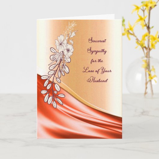 夫を亡くした時のお悔やみのカード カード (黄色い花)