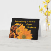 夫を失った宗教的な記念日 蝴蝶 カード (黄色い花)