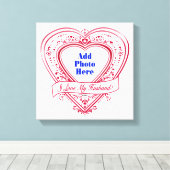 夫を愛してる！フォト赤いハート キャンバスプリント (インサイチュ (ウッドフロア))