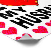 夫を愛する写真を追加 ポスター (角)