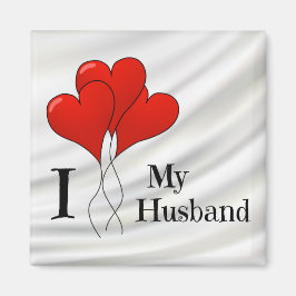 夫を愛する赤いハート風船の三色 マグネット