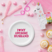 夫を愛素晴らしす ペーパープレート (パーティー)