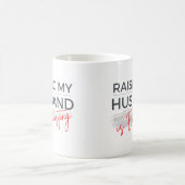 夫を育てるのは疲れた妻おもしろいを疲れさせる コーヒーマグカップ (中央)