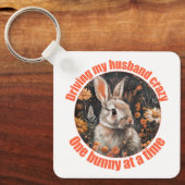 夫を運転熱狂するして…うさぎ キーホルダー (正面)