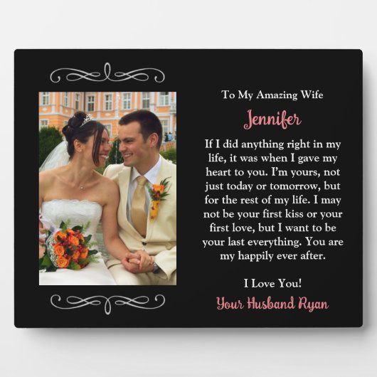 夫カスタムの驚くべき妻の写真 フォトプラーク (正面)